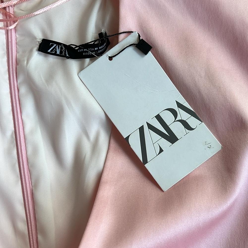 Zara Pink Pastel Satin Sleeveless 90’s Mini Dress NWT - Picture 11 of 11